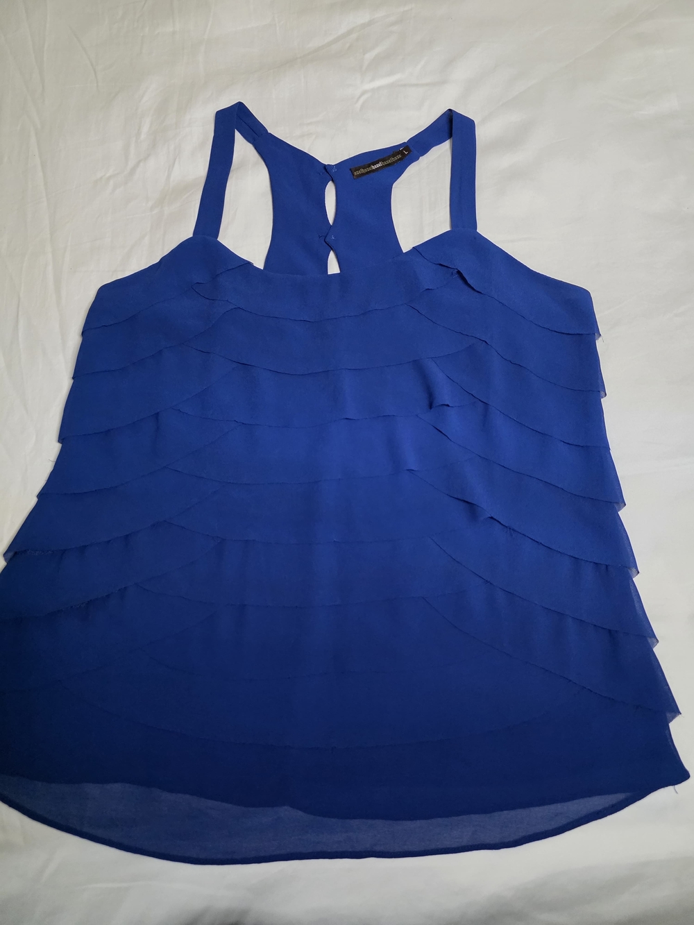 hazel Royal Blue Layered Ruffle Racerback Cami - Picture 4 of 4